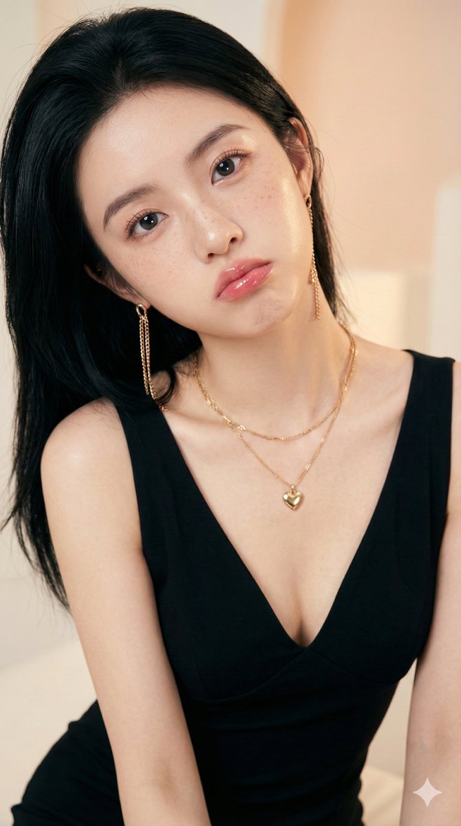 Cute Pout Soft Gaze Freckles