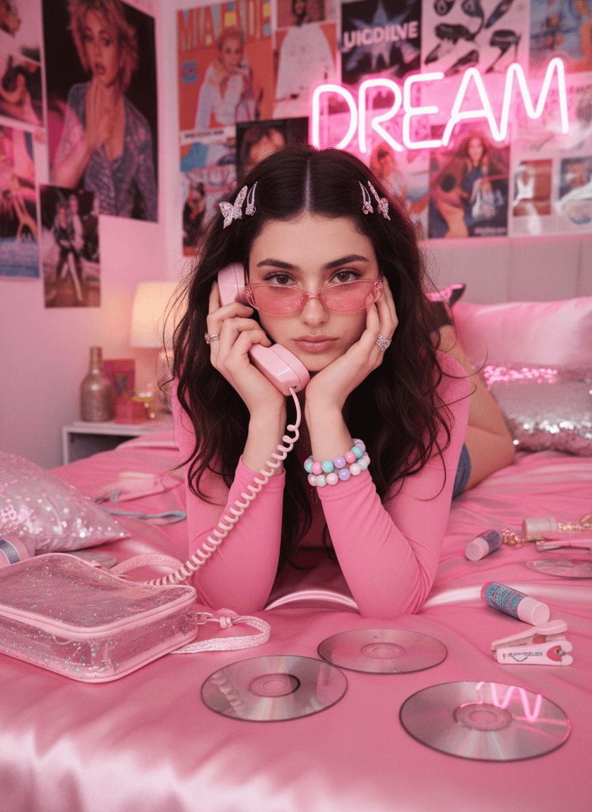 Pink Satin Bed Retro Phone Dream