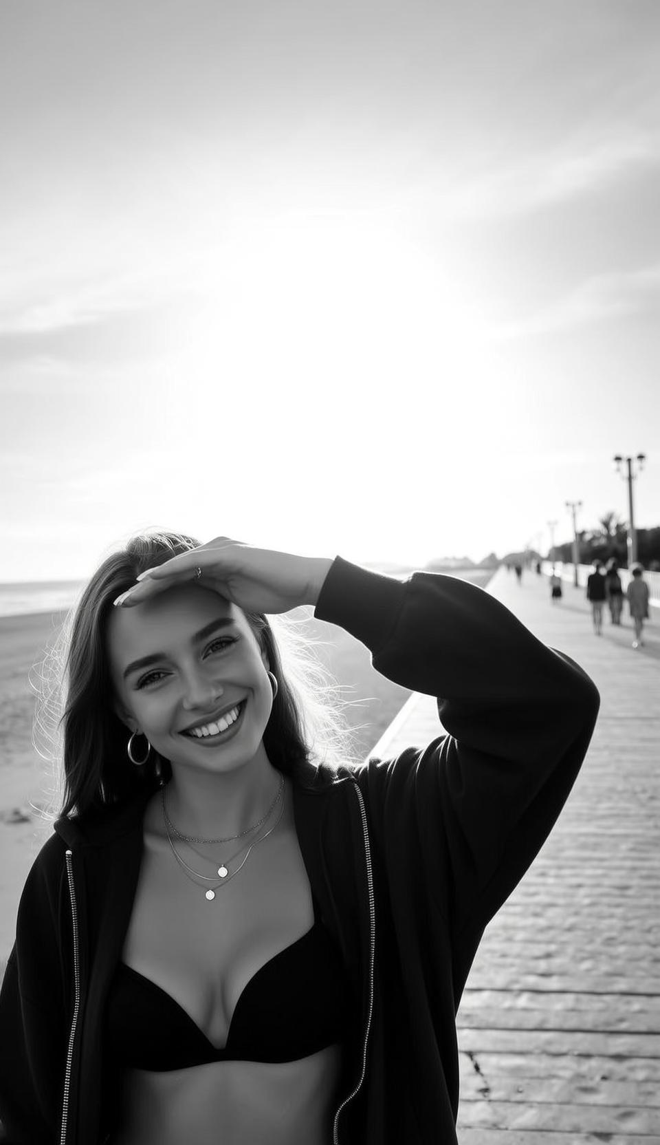 Black Bikini Jacket Portrait reference photo