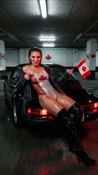 Silver Red Swimsuit Porsche 911 Parking Garage