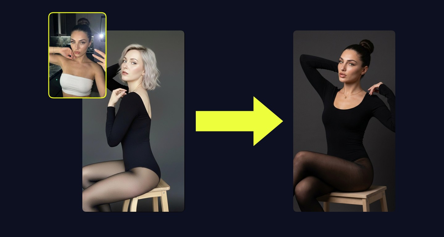 Lily remix walkthrough for Woman Black Bodysuit Gold Necklace Studio