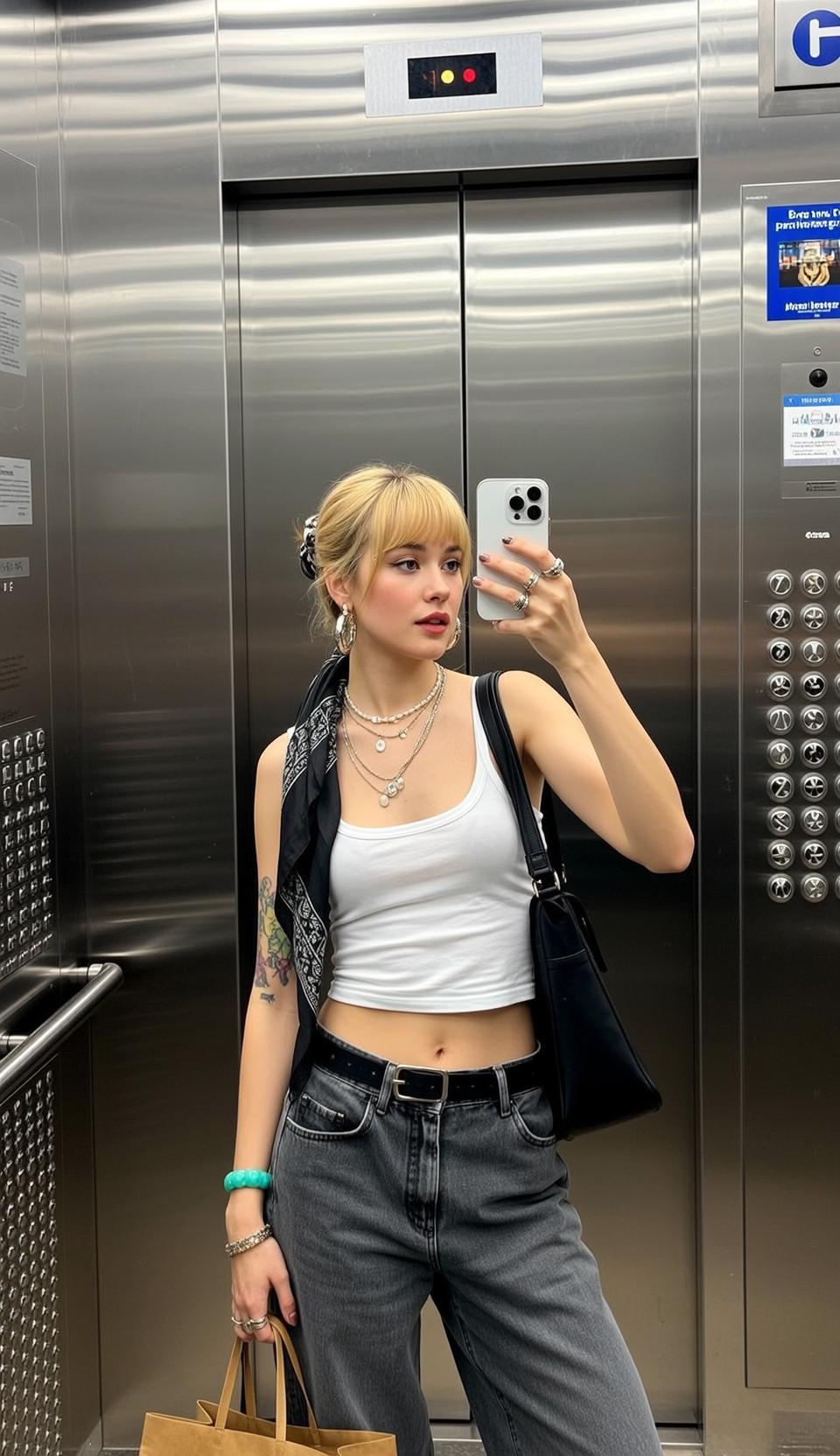 Casual Young Blonde Bangs Tied Fair White reference photo