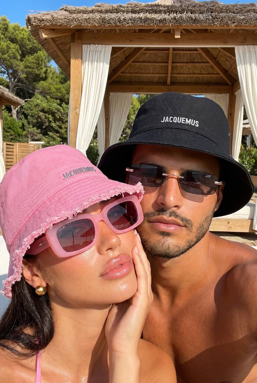 Young Couple Take Selfie Together At Beach Club Faces Pressed