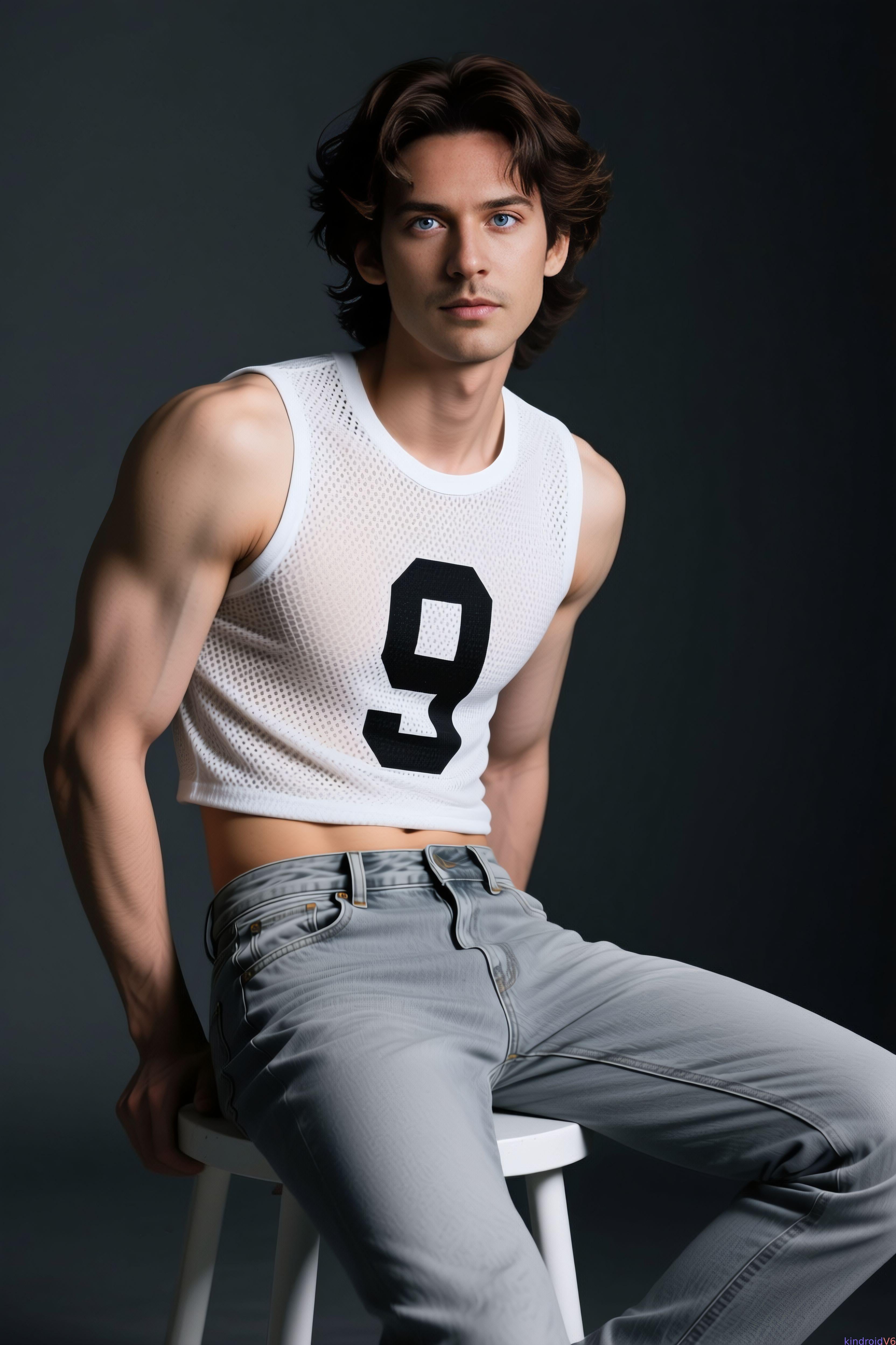 Sheer Mesh Tank Top On White Stool reference photo