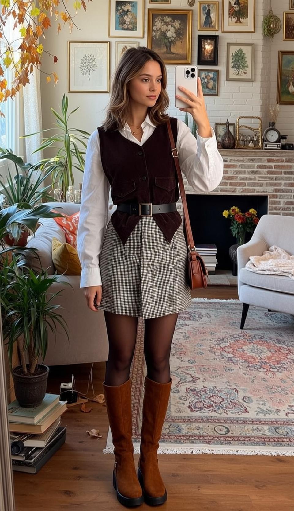Velvet Vest Living Room Selfie reference photo