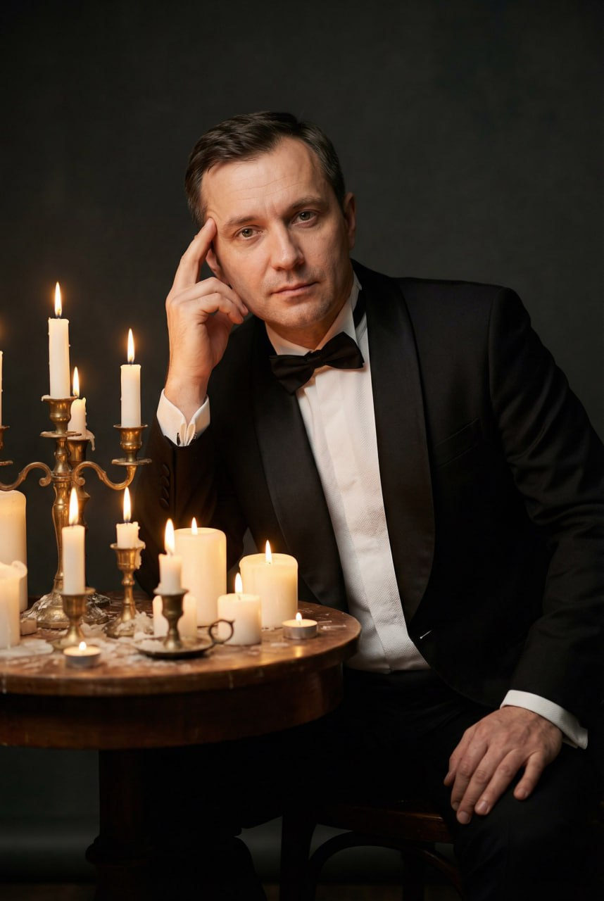 Candlelit Studio Portrait Tuxedo 9 16
