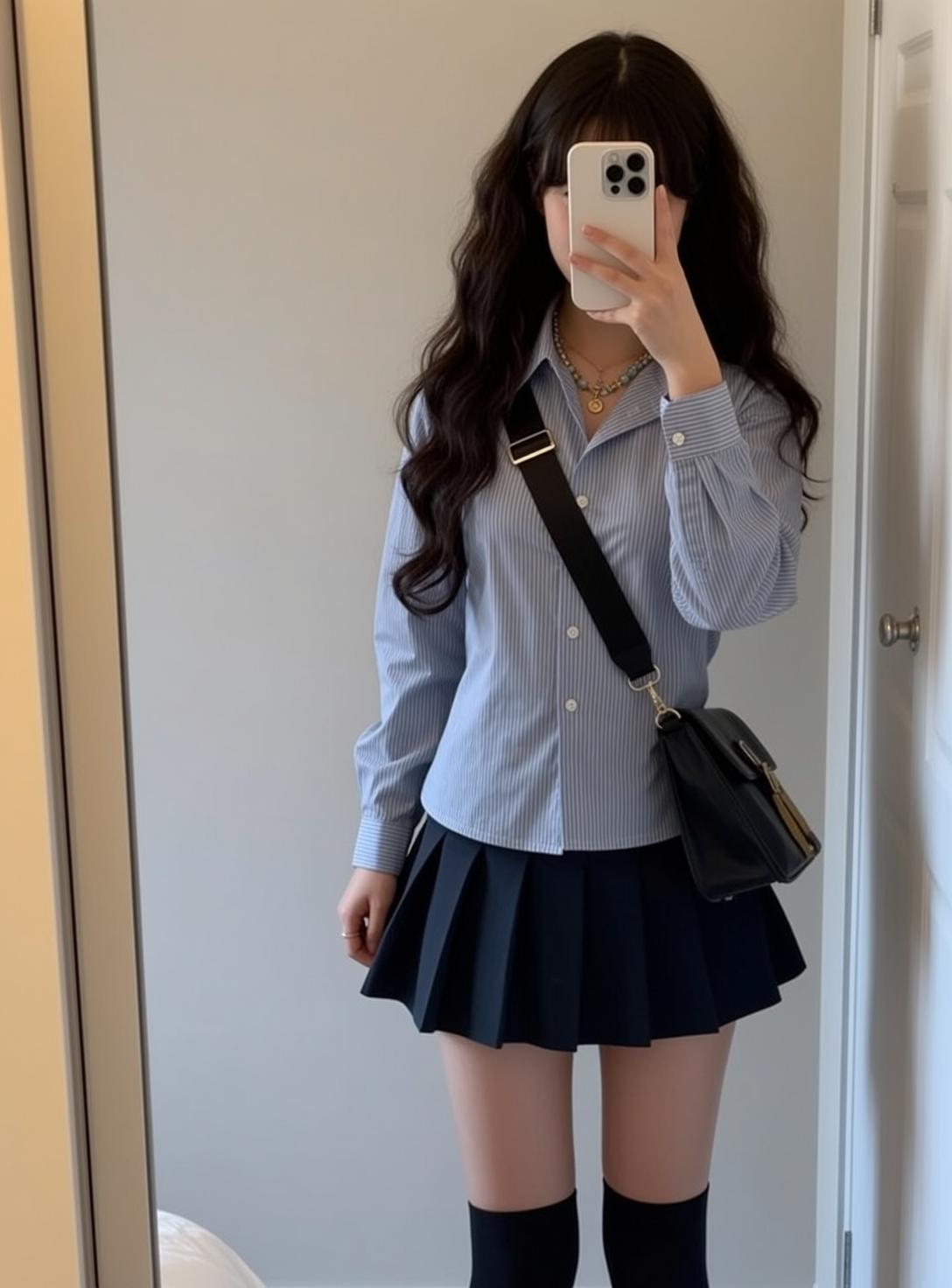 Acubi Young Long Dark Wavy Hair Bangs reference photo