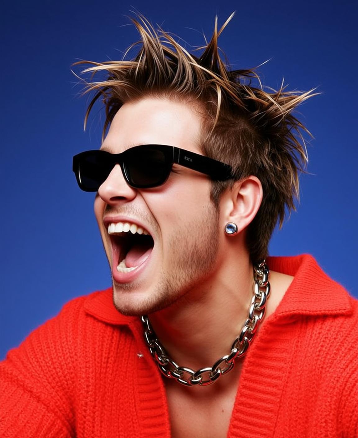 Young Spiky Dyed Blonde Tips Light Red reference photo