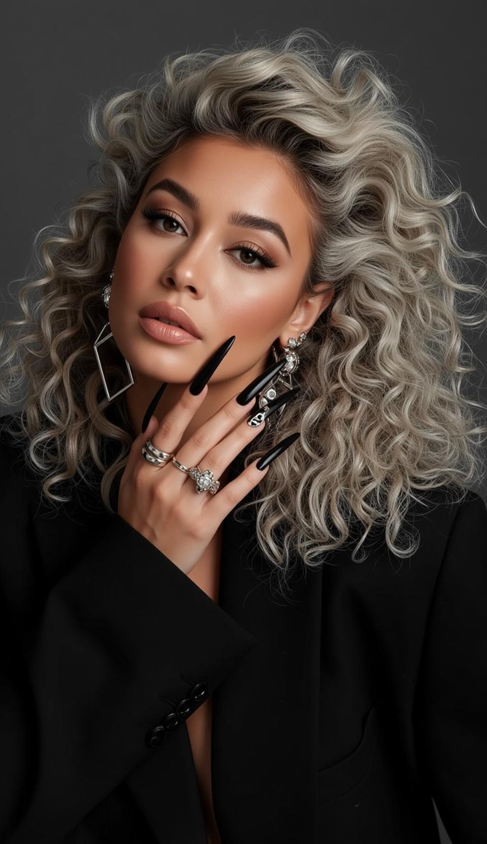 Hair Salon Young Blonde Curly Voluminous Tan reference photo