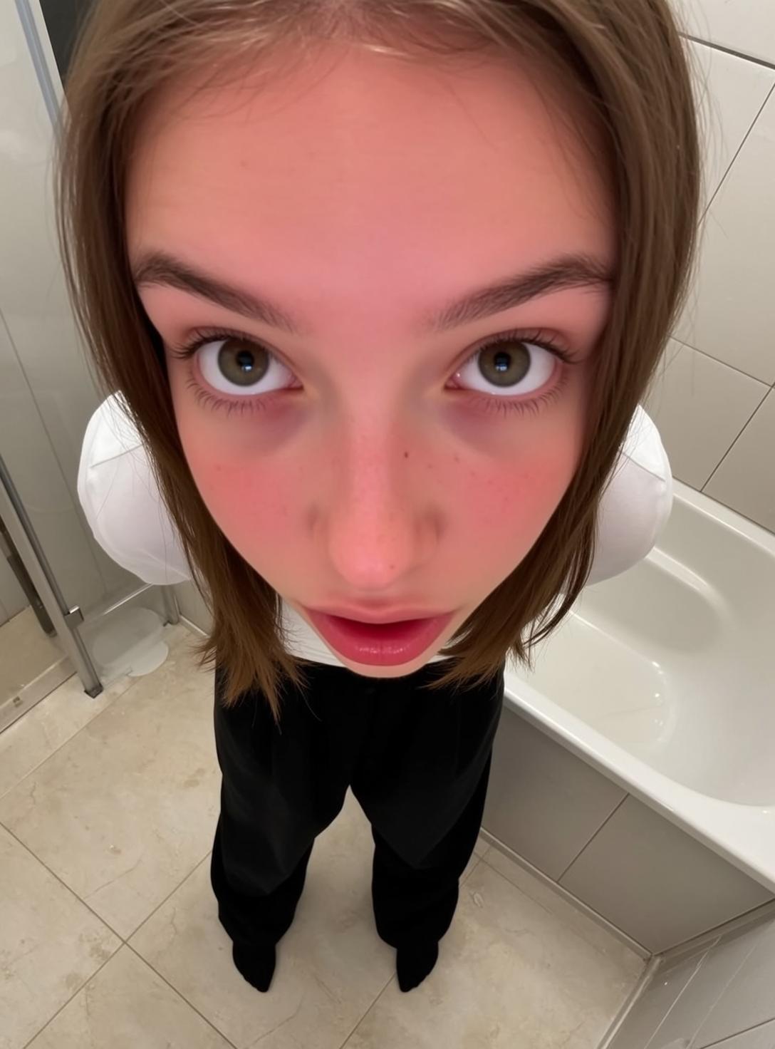 Explore High-angle Wide-angle Captures Young Looking Directly reference photo
