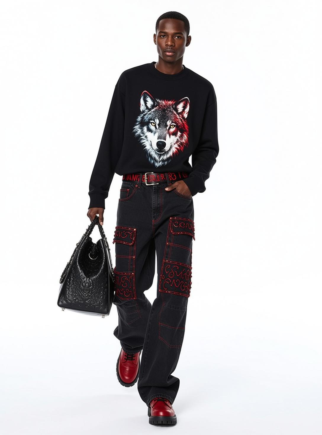 Young Black Short Hair Dark Skin Crewneck reference photo