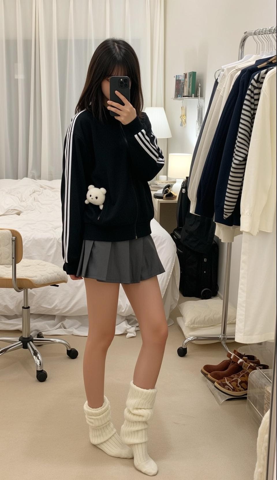 Acubi Young Long Dark Straight Bangs Fair reference photo
