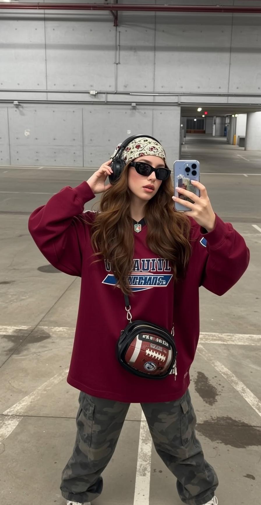 Skater Young Long Wavy Brown Fair Maroon reference photo