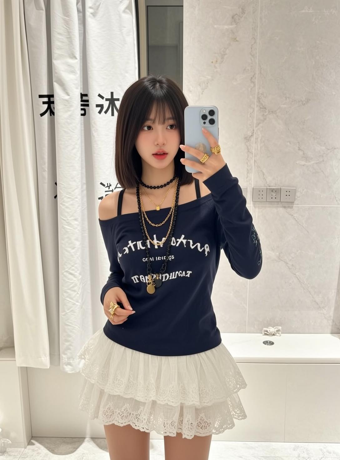 Off Shoulder Mirror Selfie