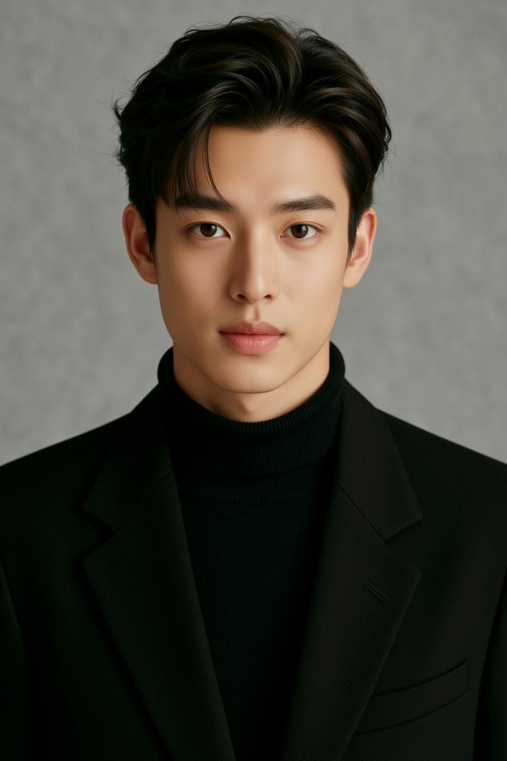 Luxury Young Dark Styled Fair Black Turtleneck reference photo