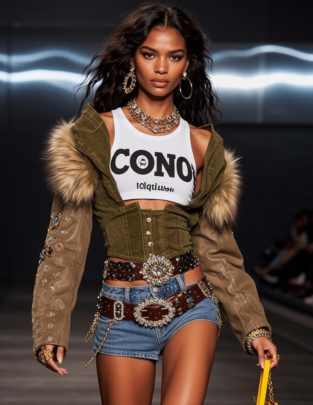 Olive Corset Leather Jacket reference photo