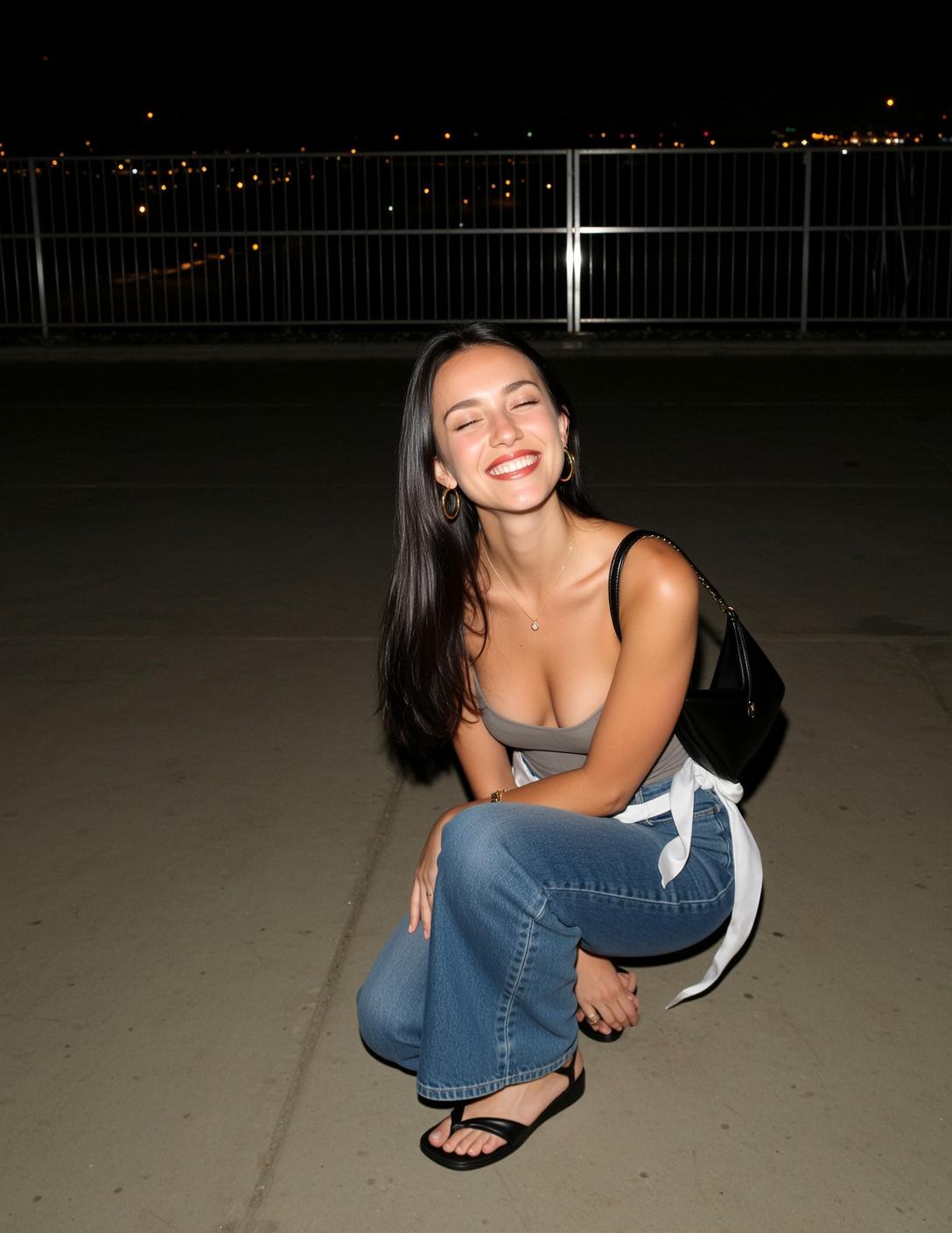 Explore Captured Candid Joyful Crouching Low Her reference photo