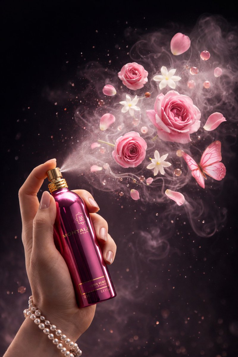 8k Studio Hand Pink Perfume Bottle Mist