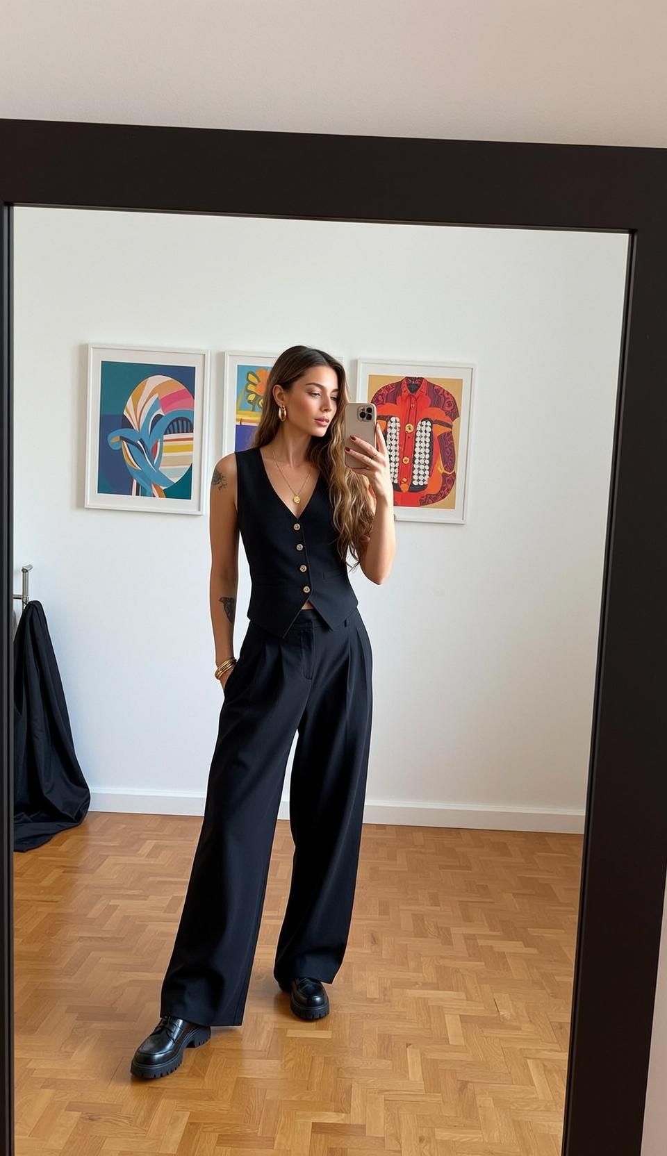 Casual Young Long Wavy Brown Fair Black reference photo