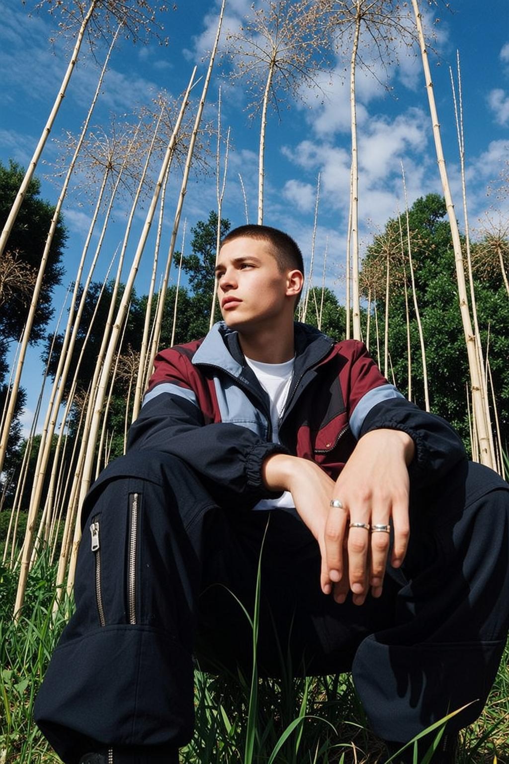 Young Short Dark Buzz Cut Fair White reference photo