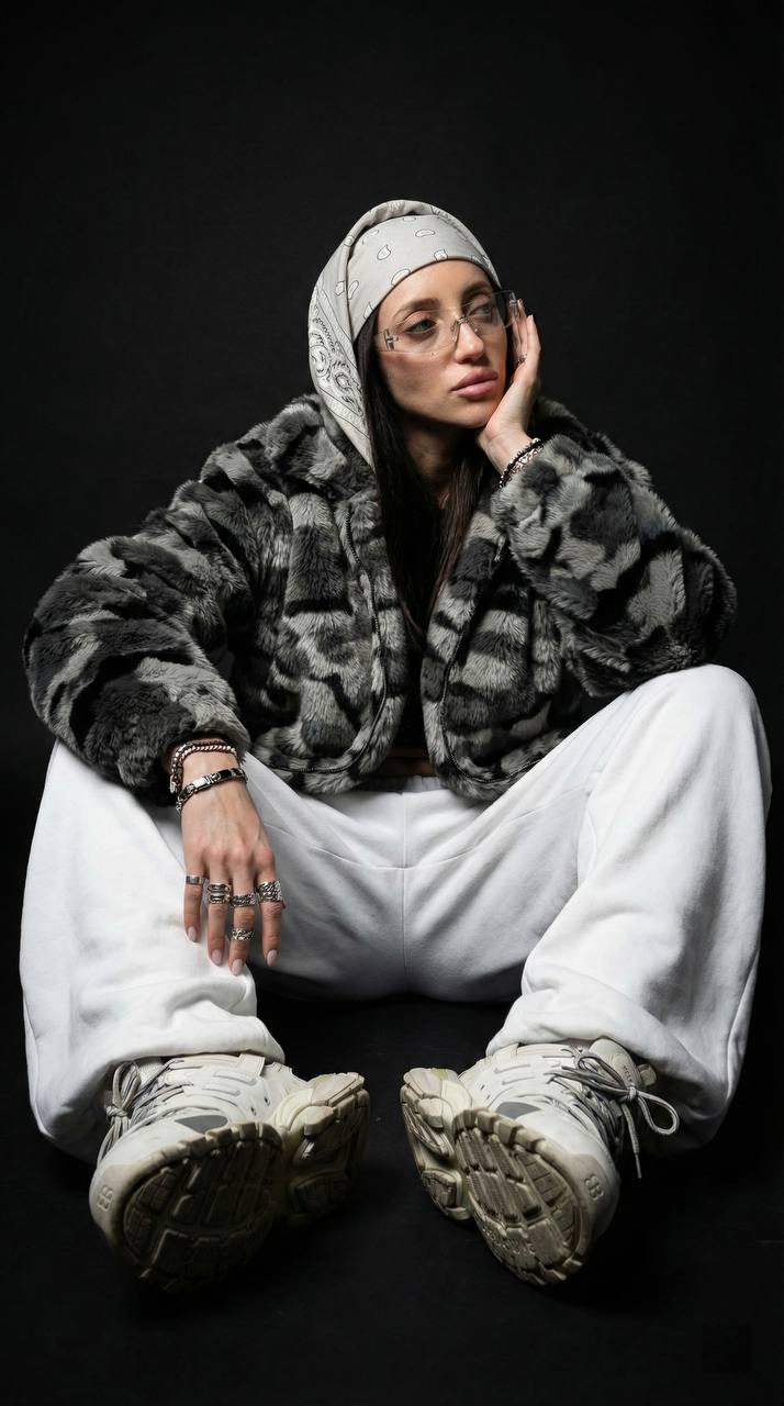 Streetwear Studio Portrait Layered Accessories Realistic