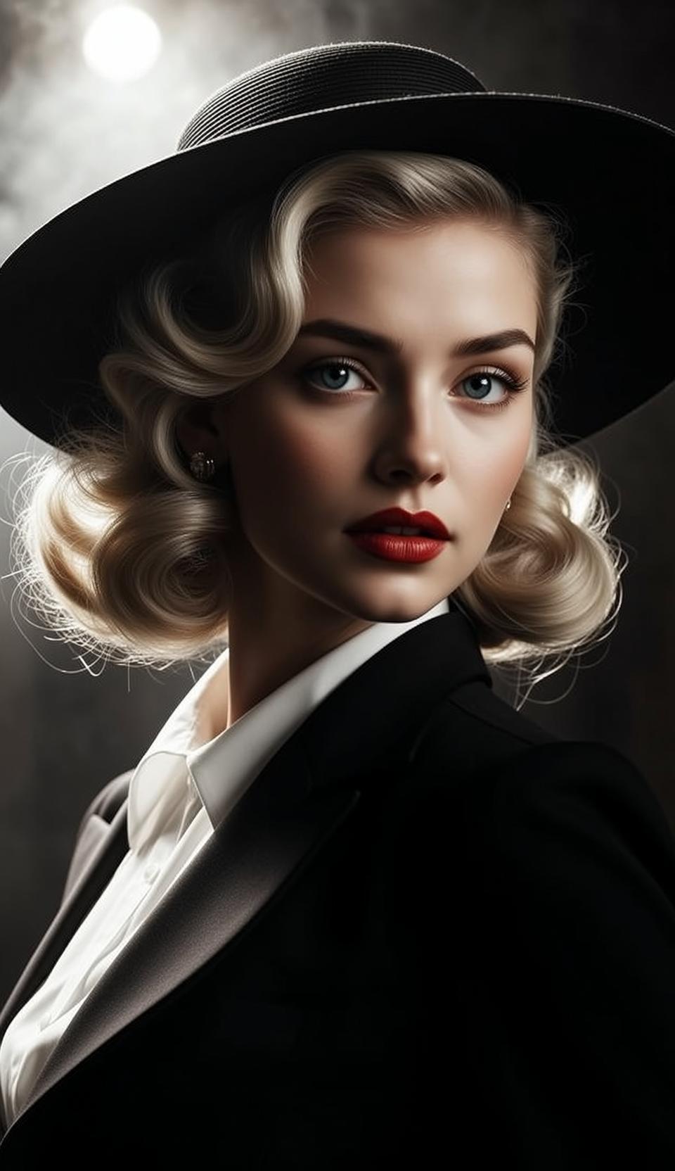 White Collared Shirt Black Blazer Dramatic Spotlight Effect reference photo