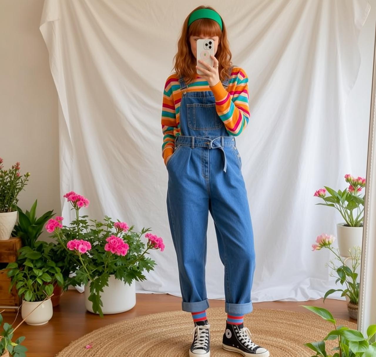 Casual Young Red Wavy Bangs Fair Long-sleeved reference photo