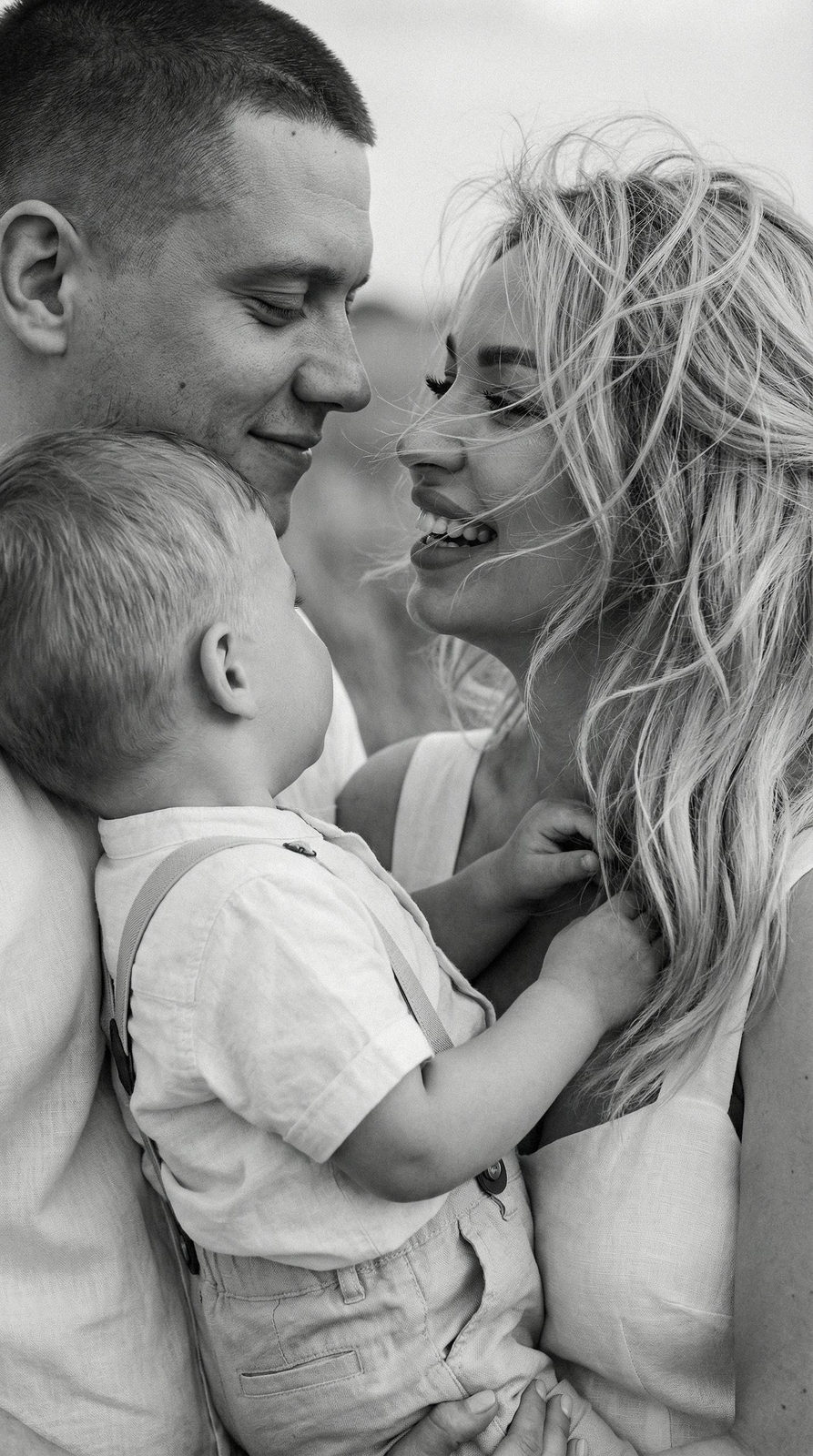 Realistic Family Close Up Film Portrait