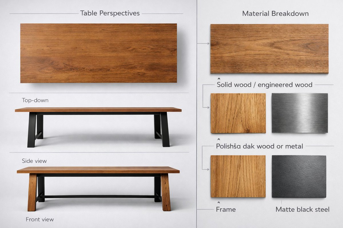 Realistic Table Perspectives Material Breakdown