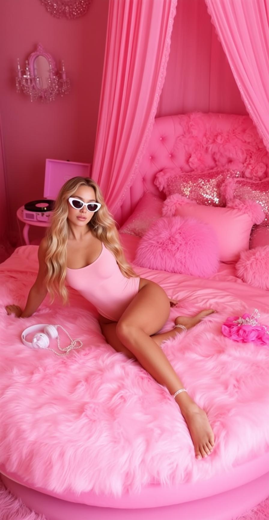 Pink Bedroom Swimsuit Pose reference photo