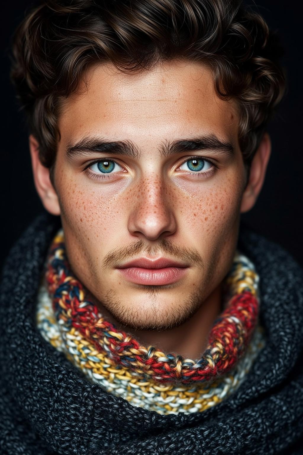 Striped Scarf Studio Portrait reference photo