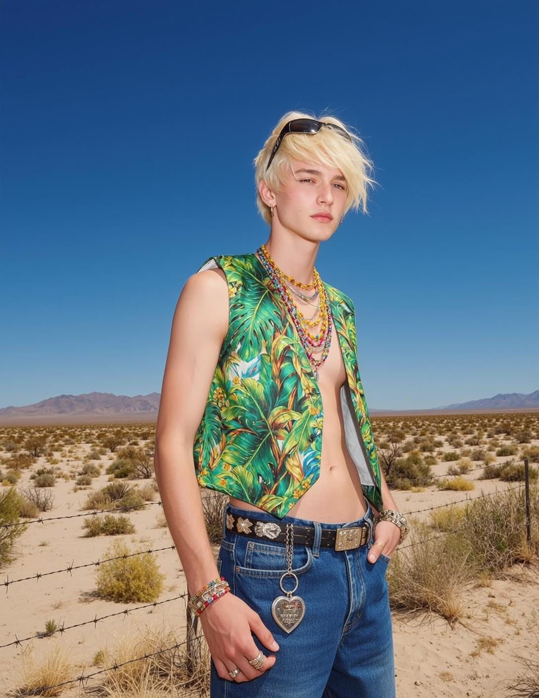 Young Short Blonde Messy Fair Green Yellow reference photo