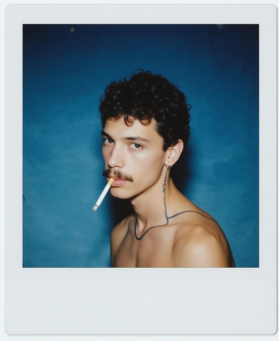 Mustache Cigarette Studio Portrait reference photo