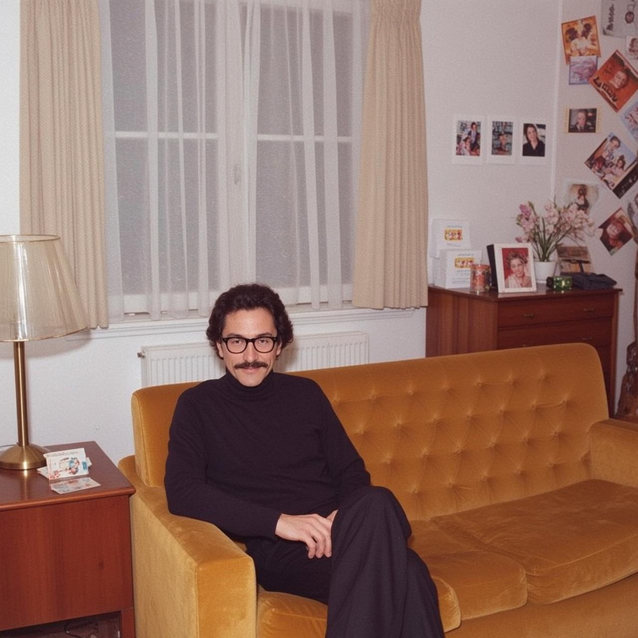 Black Turtleneck Glasses Studio Portrait reference photo