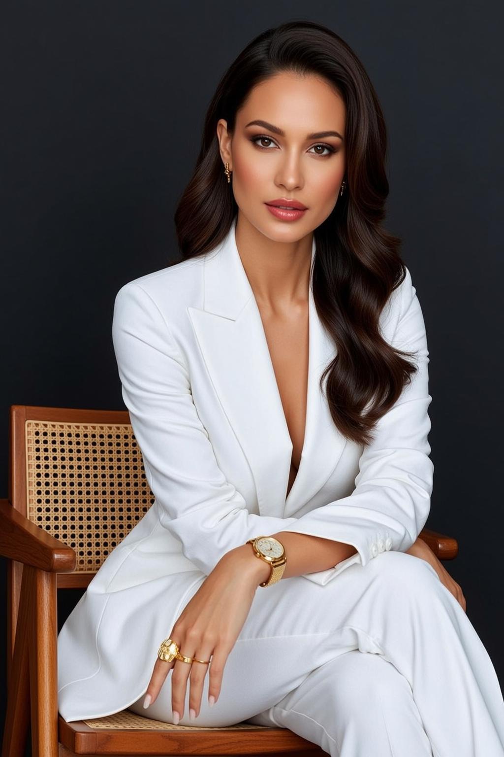 Luxury Dark Brown Wavy Long Light Tan reference photo