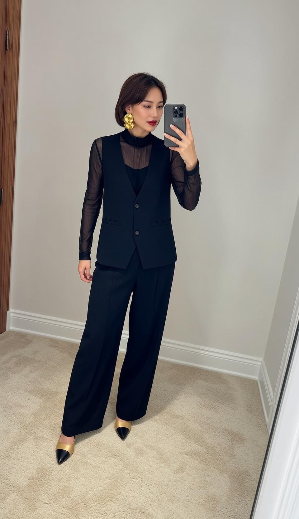 Luxury Short Brown Bob Fair Sheer Black reference photo