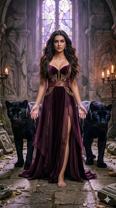 Gothic Cathedral Plum Velvet Gown Black Panthers