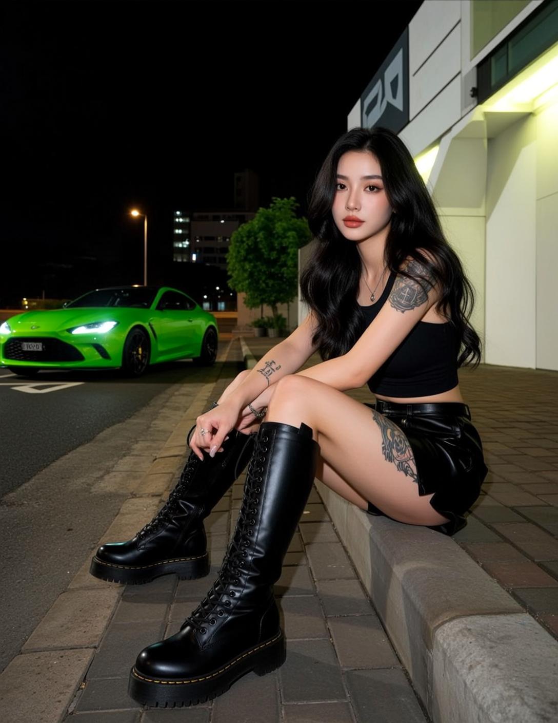 Black Lace Up Knee reference photo