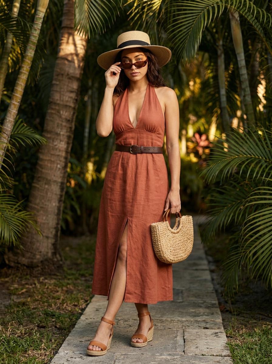 Tropical Garden Walkway Resort Fashion Editorial reference photo