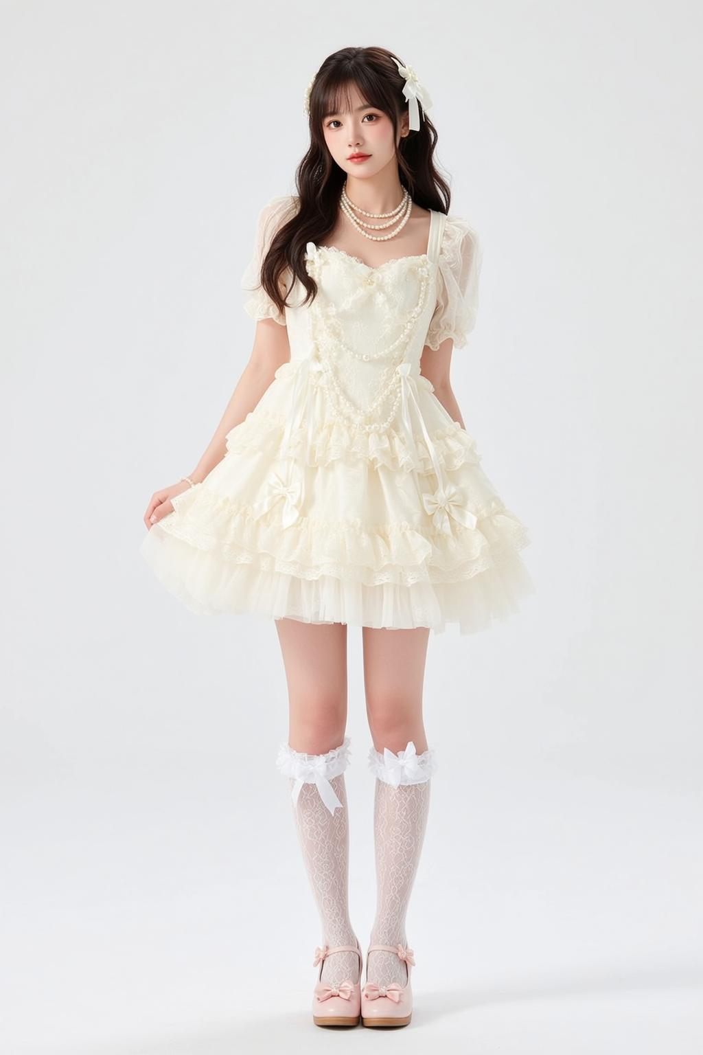 Ruffle Dress Lace Socks Portrait reference photo