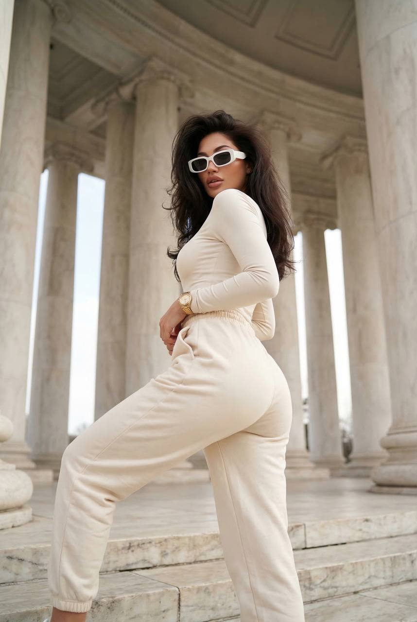 Steps Classical Colonnade Low Angle Fashion Pose