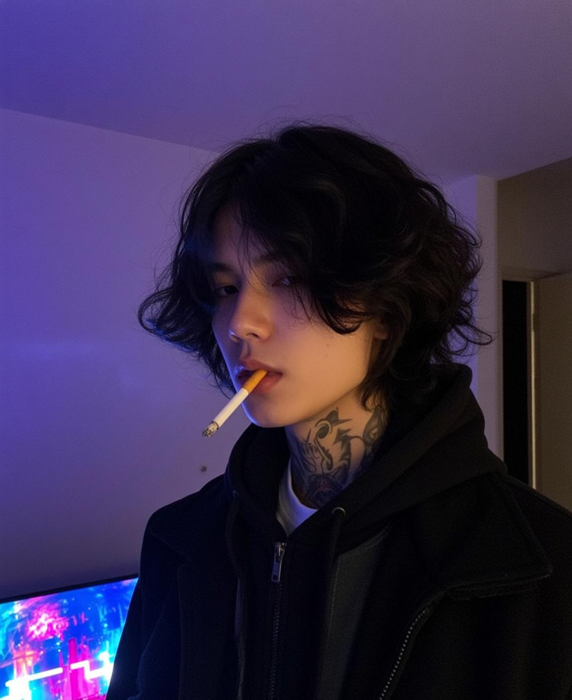 Blue Light Hoodie Cigarette reference photo