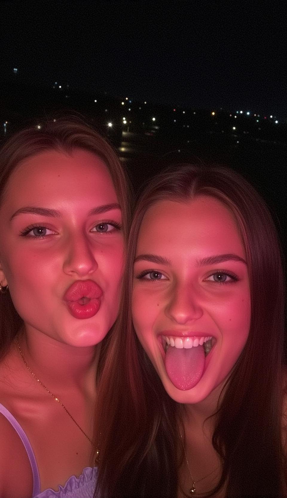 Explore Two Young Women Are Captured Close-up reference photo