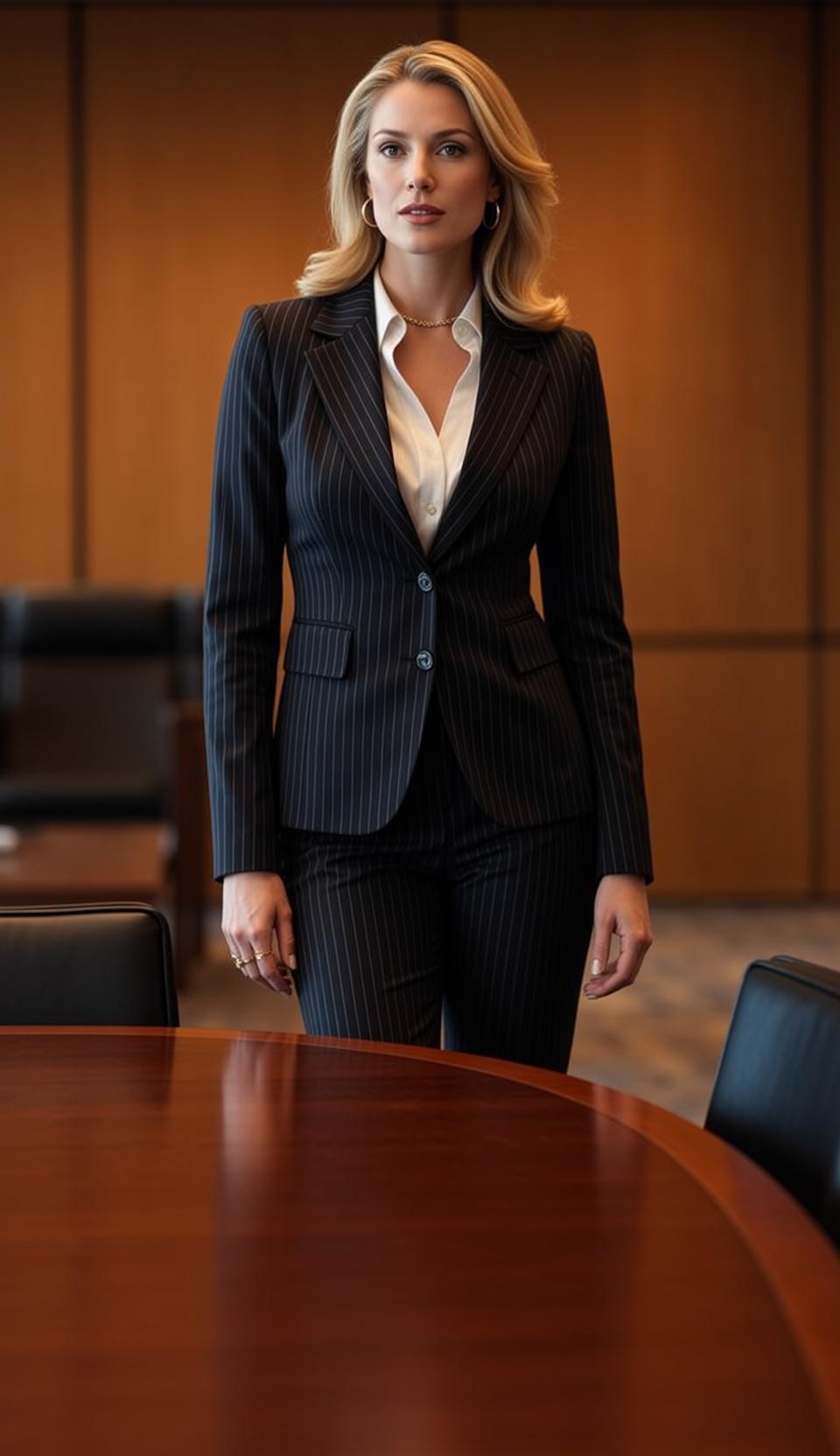 Luxury Blonde Wavy Fair White Collared Shirt reference photo