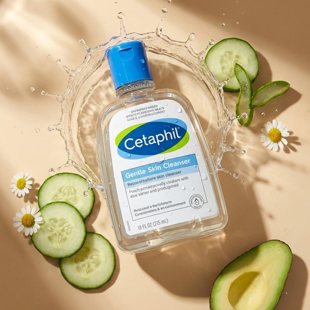 Realistic Skincare Product Ingredients Splash