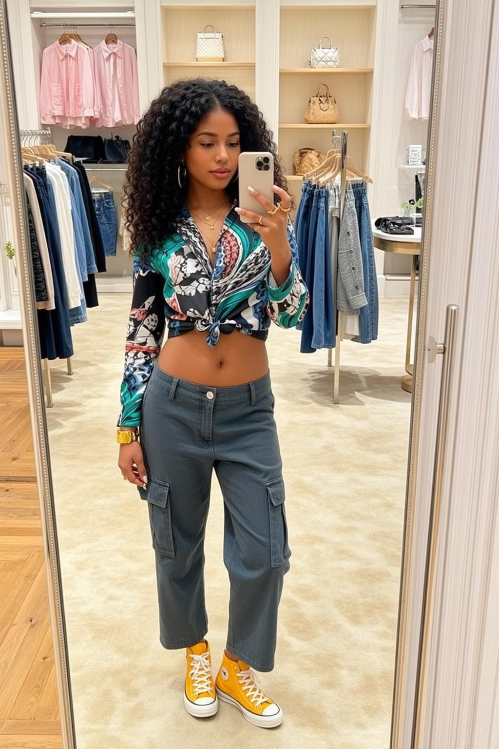 Y2k Young Stands Facing Mirror Taking Selfie reference photo