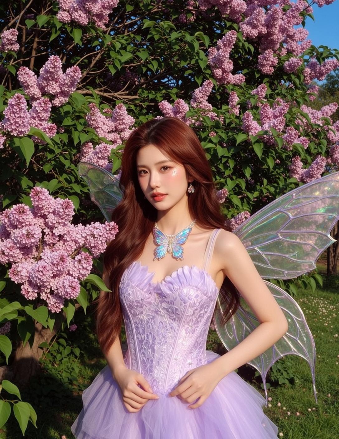 Fairycore Young Long Wavy Auburn Fair Lavender reference photo