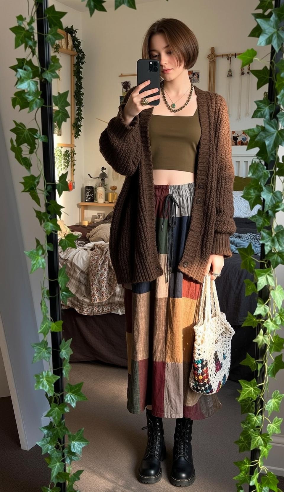 Indie Young Short Brown Bob Fair Olive reference photo