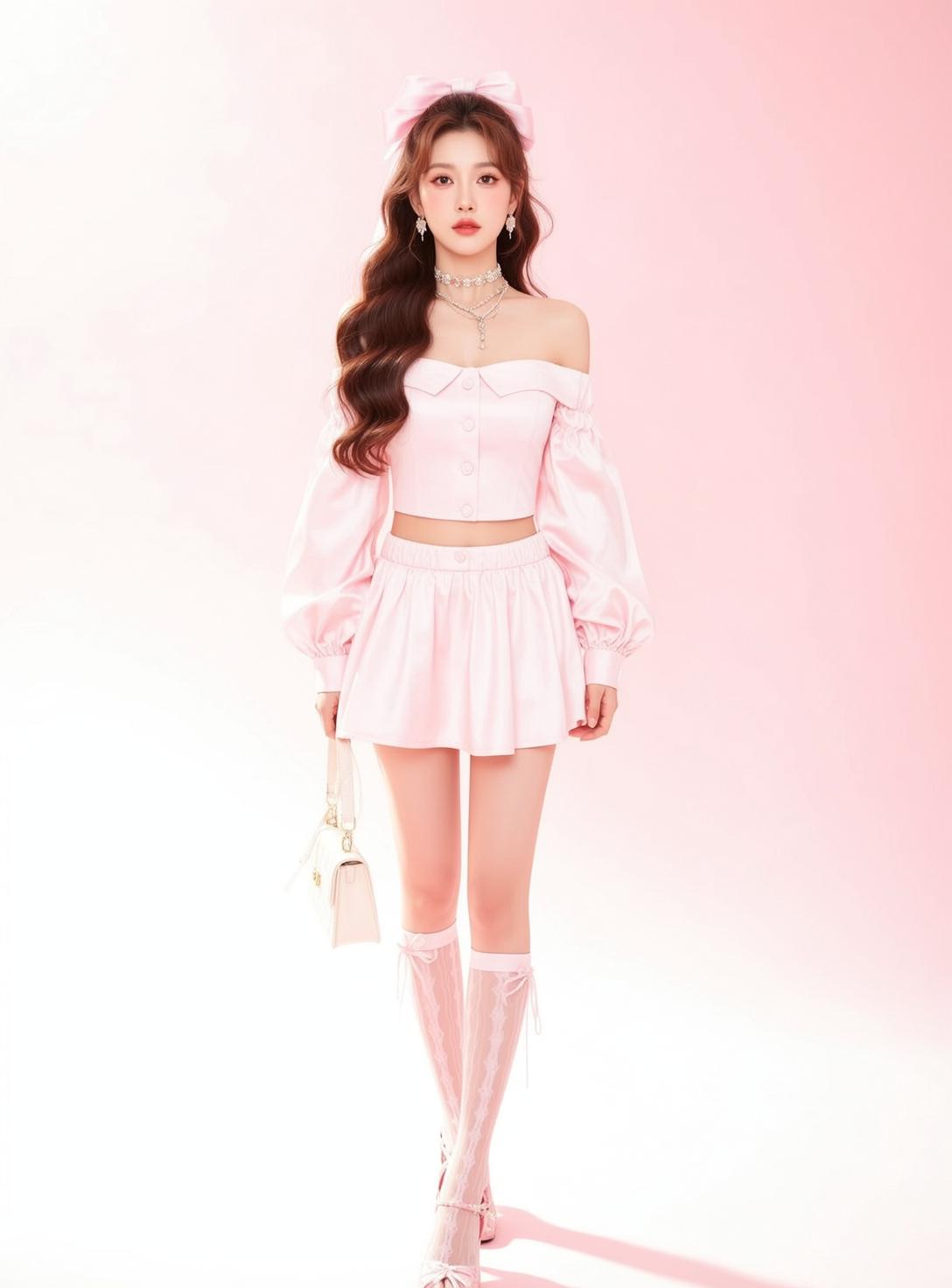 Pink Bow Skirt Street Style reference photo