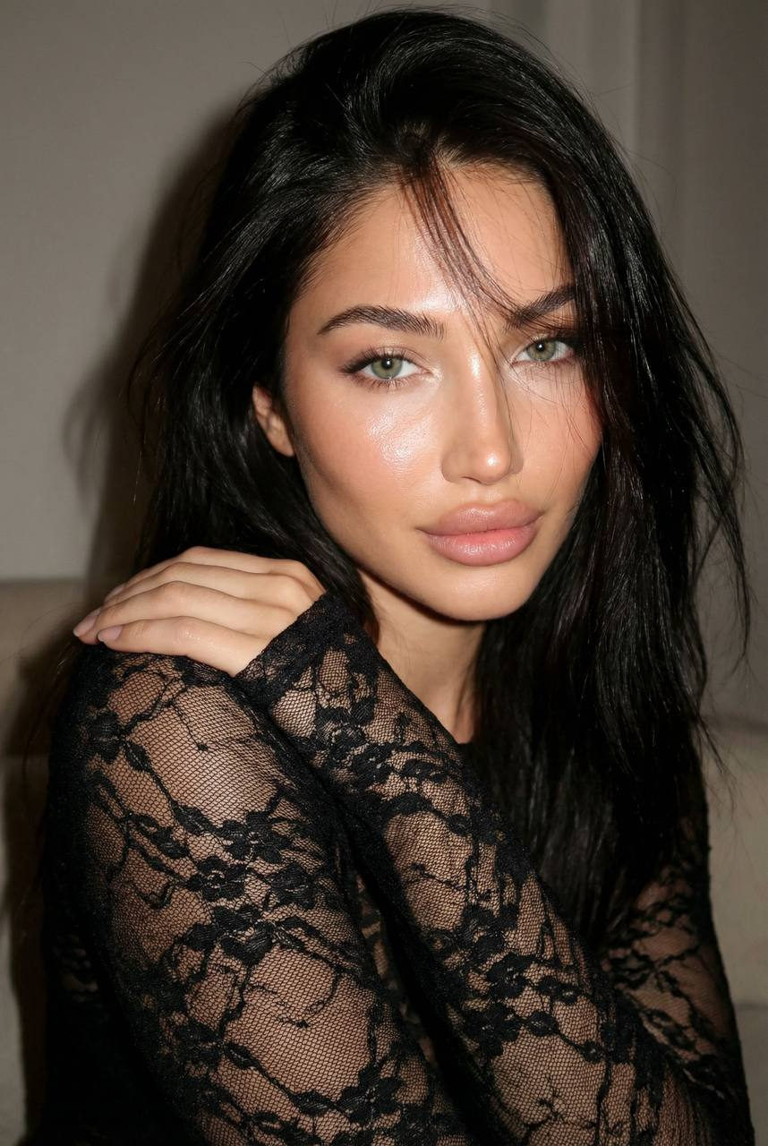 Black Lace Top Intimate Selfie Direct Flash